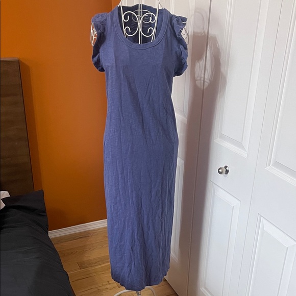 Universal Thread Blue Ruffle Cap Sleeve Midi Dress - Size M - Picture 2 of 10